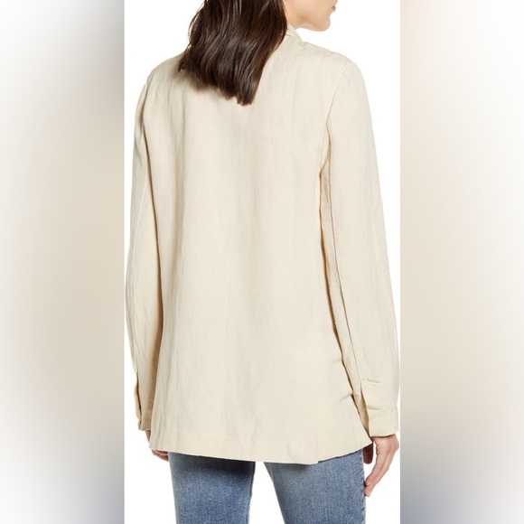 NWT RAILS Flynn Blazer In Taupe Linen Blend Boxy Oversized Relaxed Workwear S - Picture 4 of 16